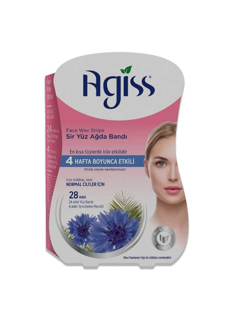 Agiss Face Wax Strips for Normal Skin with Moringa Oil | Ready-to-Use Cold Wax | Long-Lasting Hair Removal up to 4 Weeks | Hypoallergenic & Dermatologically Tested - Image 1