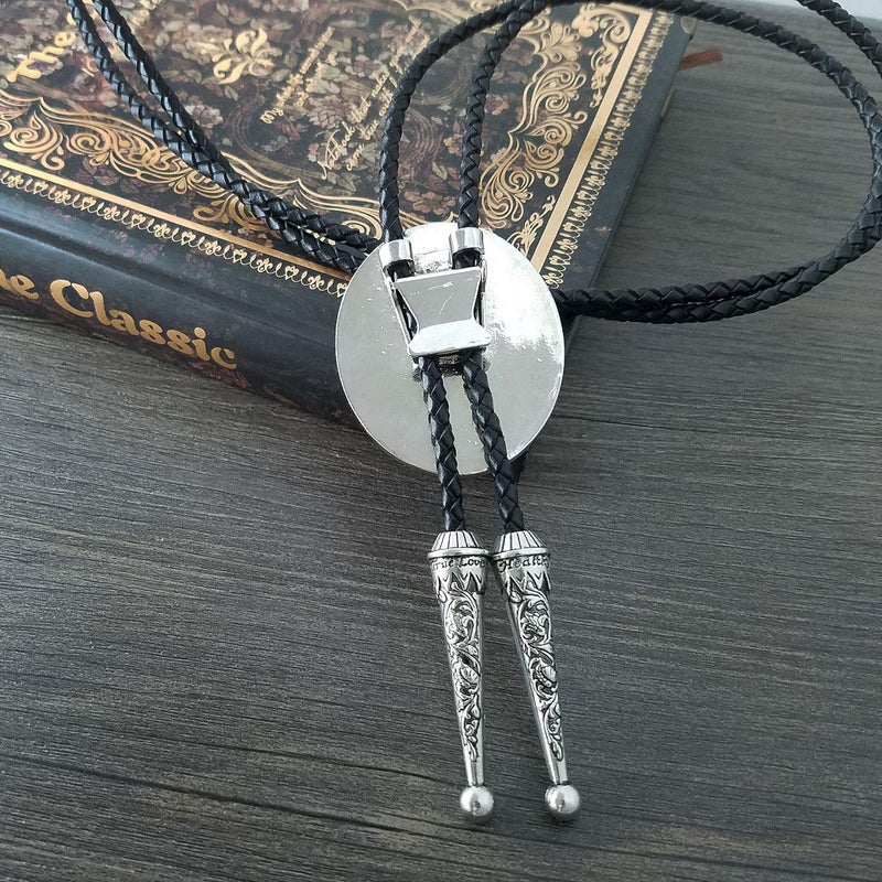 QUKE رباط عنق بولي كويك على شكل عاج أمريكي أصلي مع حجر تركواز عتيق للرجال والنساء - Image 4