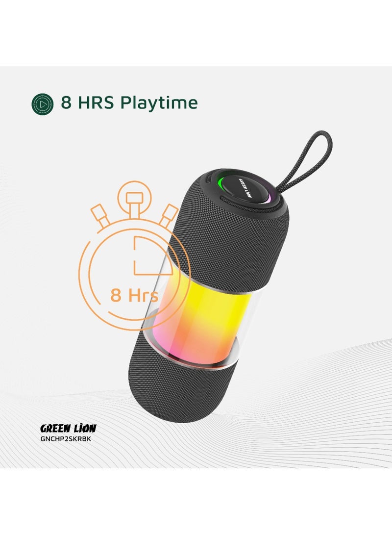 GREEN LION Portable Speaker Change Pro with RGB Lights / TWS Function /TF Card Input/ Extra Base/Long Battry Life/ Bluetooth V5.3 / Uninterrupted Music Playback / Powerful Stereo Sound - Black - Image 4