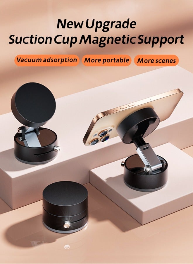 Multifunctional Vacuum Suction Phone Holder - Folding, Extendable, Double-Sided Magnetic Kitchen Stand with Smartphone Mount  - Image 1