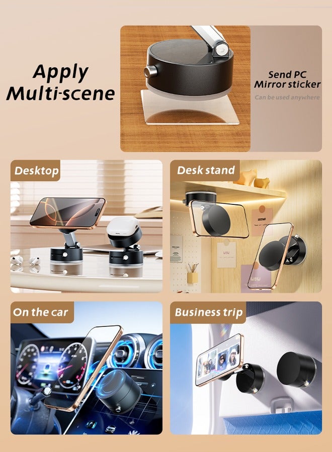 Multifunctional Vacuum Suction Phone Holder - Folding, Extendable, Double-Sided Magnetic Kitchen Stand with Smartphone Mount  - Image 4