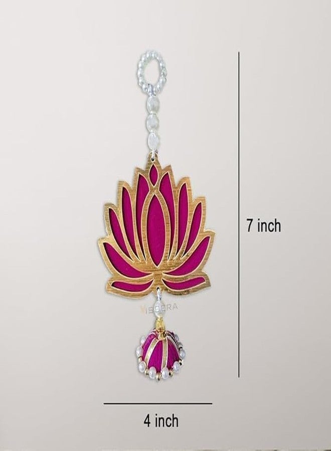 vissera Lotus Wall Decoration Item for Home | Lotus Hangings for Festival, Temple, Function | Decorative Item for Pooja | Kamal Flower for Wall Décor | MDF wooden Lotus Hanging for Décor - Image 4