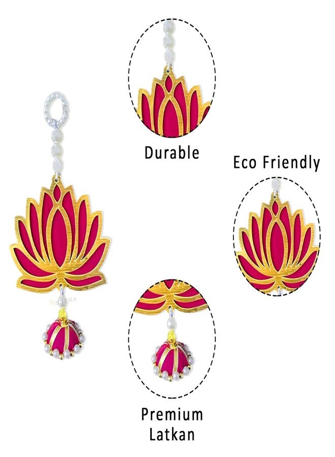 vissera Lotus Wall Decoration Item for Home | Lotus Hangings for Festival, Temple, Function | Decorative Item for Pooja | Kamal Flower for Wall Décor | MDF wooden Lotus Hanging for Décor - Image 3