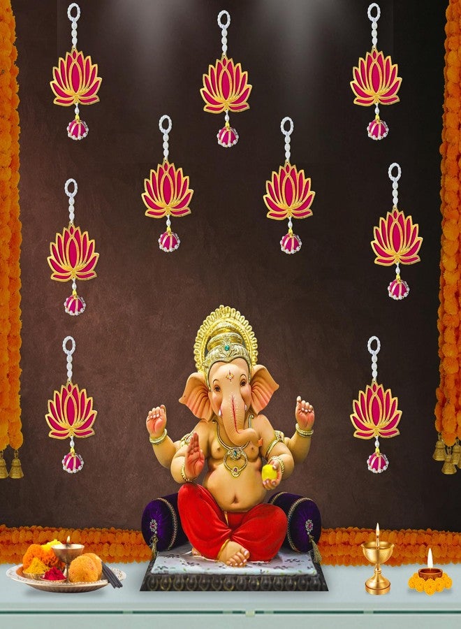 vissera Lotus Wall Decoration Item for Home | Lotus Hangings for Festival, Temple, Function | Decorative Item for Pooja | Kamal Flower for Wall Décor | MDF wooden Lotus Hanging for Décor - Image 1