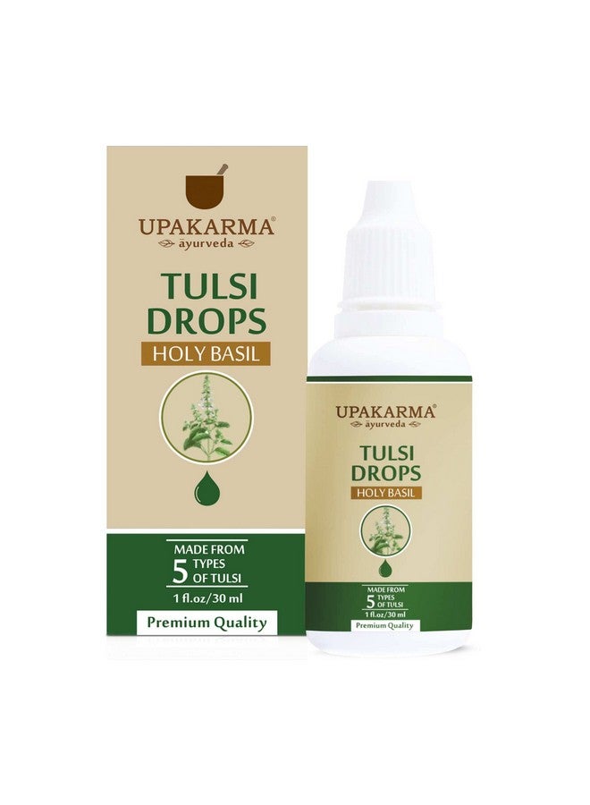 UPAKARMA Tulsi Drops | 5 Tulsi Types Extract Based | Natural Immunity Boosting, Cough and Cold Relief - 30ml - Image 1