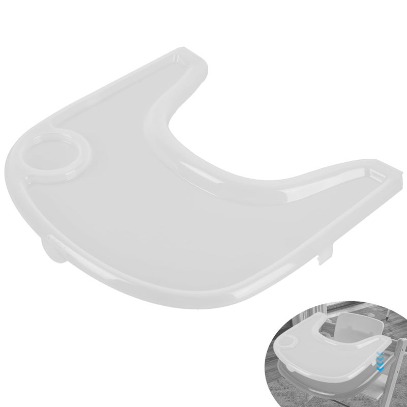 LuQiBabe High Chair Tray Cover Compatible with Stokke Tripp Trapp Chair with Cup Holder - Smooth Surface and Strong Suction - Made with Food-Safe Plastic (BPA BPS BPF Lead Phthalate Free) - Clear - Image 1