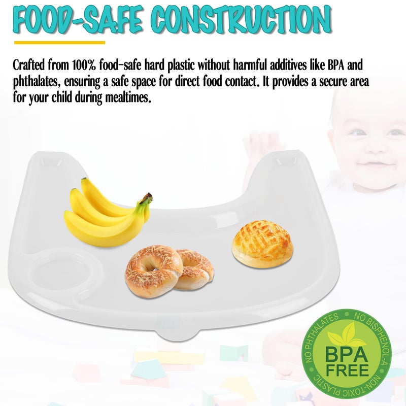 LuQiBabe High Chair Tray Cover Compatible with Stokke Tripp Trapp Chair with Cup Holder - Smooth Surface and Strong Suction - Made with Food-Safe Plastic (BPA BPS BPF Lead Phthalate Free) - Clear - Image 5
