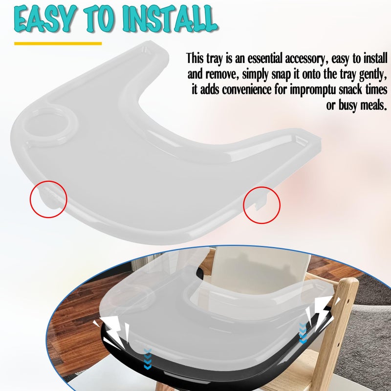 LuQiBabe High Chair Tray Cover Compatible with Stokke Tripp Trapp Chair with Cup Holder - Smooth Surface and Strong Suction - Made with Food-Safe Plastic (BPA BPS BPF Lead Phthalate Free) - Clear - Image 3