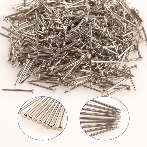 newlng 500pcs Small Nail Round Head Tiny Nails String Art Nails Hand-Made Hardware Accessories Fasteners Mini Nail 1.5mm X 25mm/0.06"X1"(DXL) Silver - Image 4