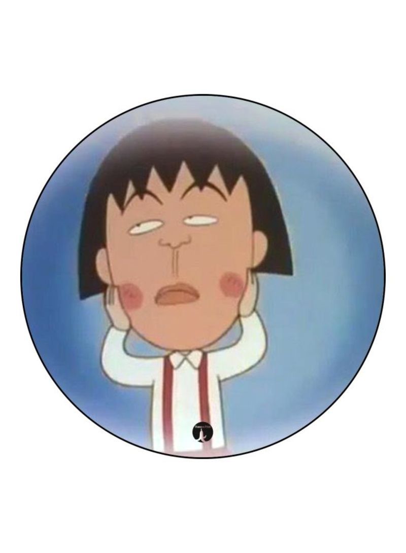 The Anime Chibi Maruko Chan Printed Mouse Pad  Blue/White/Red
