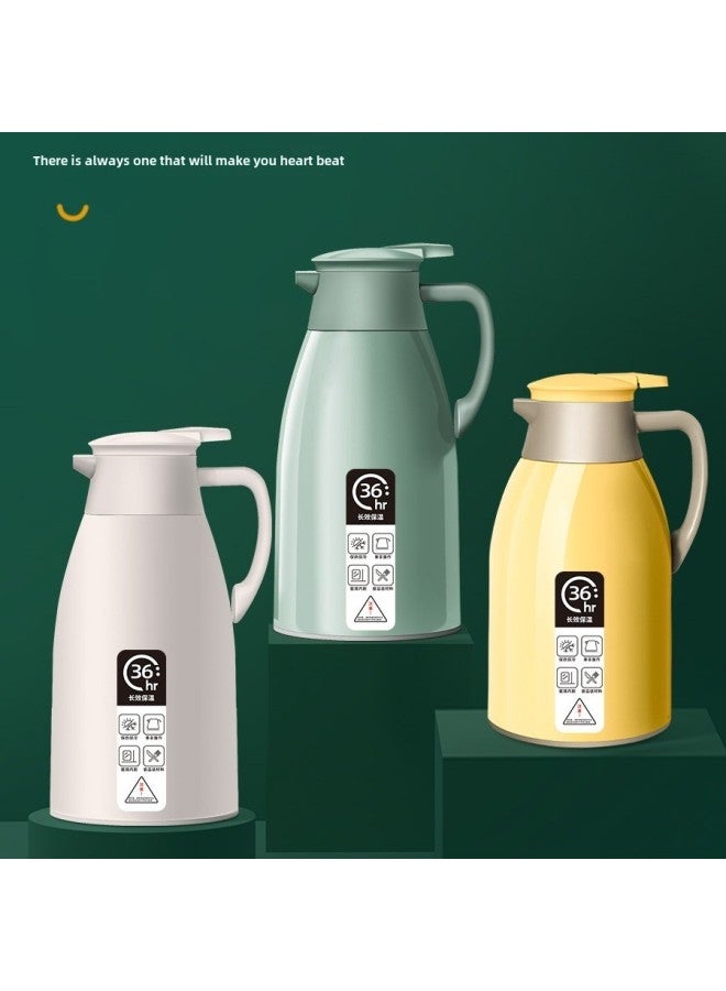 Thermal Pot Household Large Capacity Hot Water Bottle Kettle Office Thermos Glass Liner Kettle Gift LOGO-Color:Dust-proof Mouth Ivory White (reserved Customized)-Capacity:2.0L - Image 2