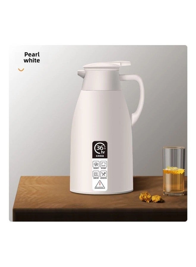 Thermal Pot Household Large Capacity Hot Water Bottle Kettle Office Thermos Glass Liner Kettle Gift LOGO-Color:Dust-proof Mouth Ivory White (reserved Customized)-Capacity:2.0L - Image 1