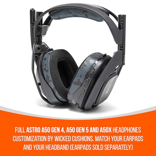 WC مجموعة استبدال حزام الرأس المحسن WC BandZ A50 لأسماعات Astro A50 الجيل 4، الجيل 5، وA50X من Wicked Cushions | راحة محسنة، أسلوب وتركيب سهل | تمويه أسود - Image 5