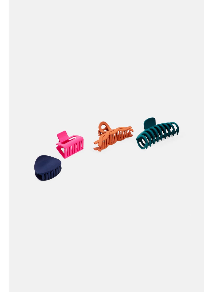 Orly Fashion Accessories 4 Pcs Fashionable Claw Clips, Multicolor  - Image 3