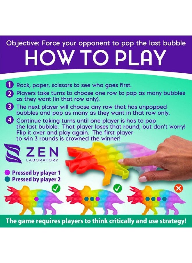 Zen Laboratory - Dinosaur Toys Party Favors For Kids Fidget Toy Pop Its Bulk Pack Stocking Stuffers Sensory Toys Autistic Children Autism Adhd Boys Girls Treasure Prize Box Fidgets Popit Classroom Small Stress Gift - Image 1