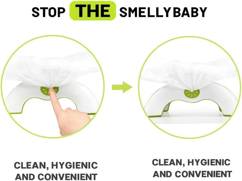 turtees مقعد potty محمول للأطفال من Turtees - قابل للطي، مقاوم للتسرب، أبيض وأخضر داكن - Image 2
