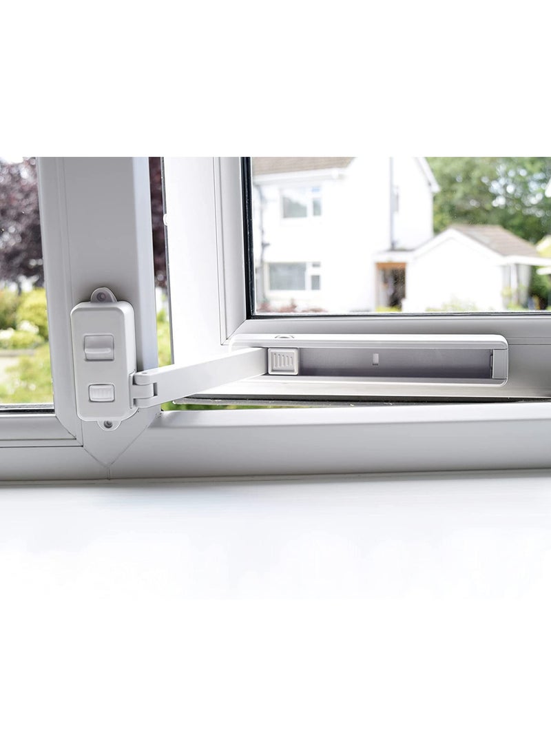 SYOSI - Window Restrictor Child Safety Locks for UPVC, Wooden, Metal, Aluminum Window Frames, Self Adhesive, No Tools or Drilling, Easy Install - Image 1