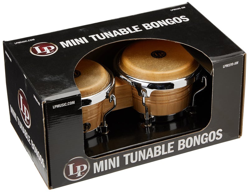 Latin Percussion LPM199-AW LPMC Mini Tunable Natural Wood Bongos - Image 4