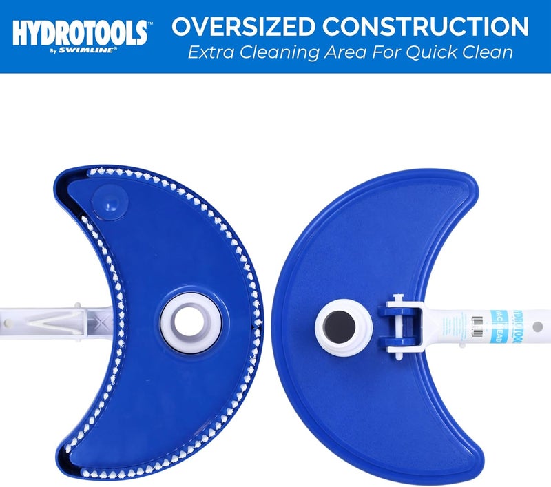 سويم لاين رأس شفط يدوي للحوض من شركة Swimline HydroTools، مناسب للحوض المدفون تحت الأرض والحوض فوق الأرض | رأس شفط حوض سباحة مزود بوزن على شكل نصف قمر مع فرشاشات | أنبوب دوار بطول 1-1/4 أو 1-1/2 بوصة | ينظف الزوايا من الحطام - Image 4