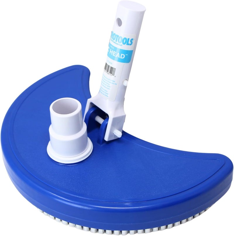سويم لاين رأس شفط يدوي للحوض من شركة Swimline HydroTools، مناسب للحوض المدفون تحت الأرض والحوض فوق الأرض | رأس شفط حوض سباحة مزود بوزن على شكل نصف قمر مع فرشاشات | أنبوب دوار بطول 1-1/4 أو 1-1/2 بوصة | ينظف الزوايا من الحطام - Image 1