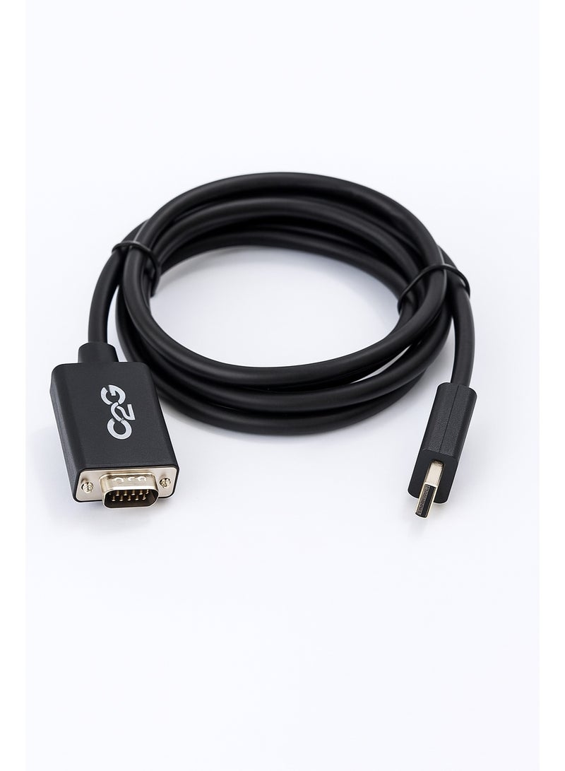 C2G DisplayPort (DP) Male to VGA Male Cable – 1.5 Meter, High-Resolution Adapter for Monitors and Projectors - Image 1