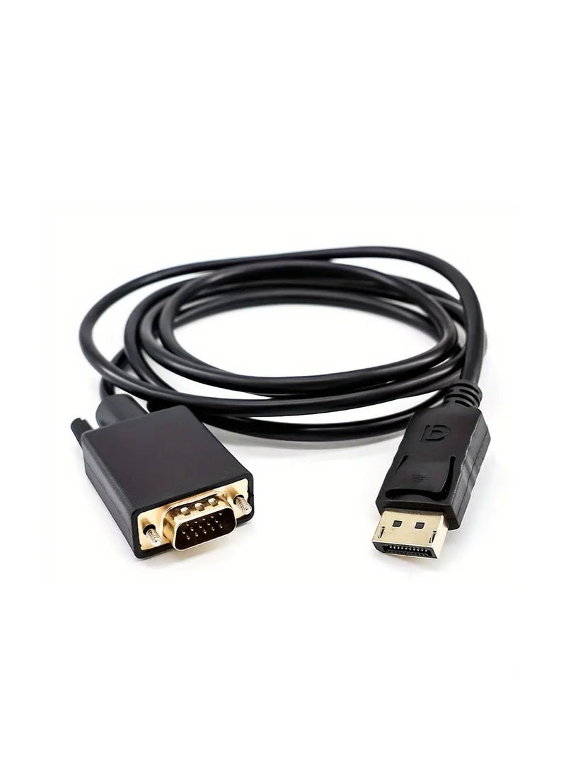 FUJISHKA DisplayPort (DP) Male to VGA Male Cable – 1.8 Meter, High-Resolution Adapter for Monitors and Projectors - Image 3