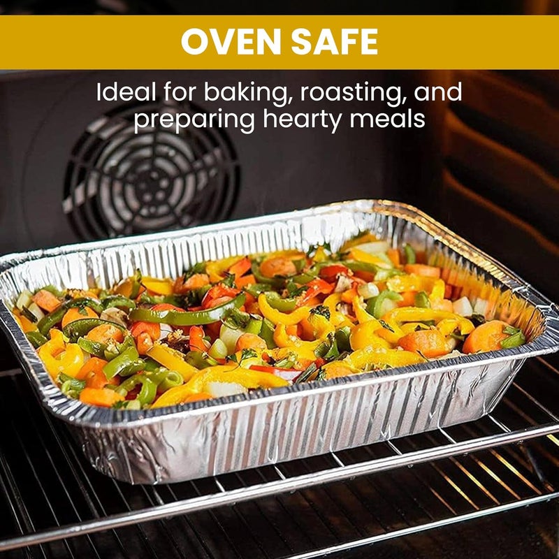 Superior Large Foil Aluminium Trays Pack of 10 – Heavy-Duty Deep Tin Foil Trays 32 x 26 cm Ideal for Cooking Baking Roasting BBQ Meal Prep Storage Tray – Foil Containers for Christmas Parties - Image 3