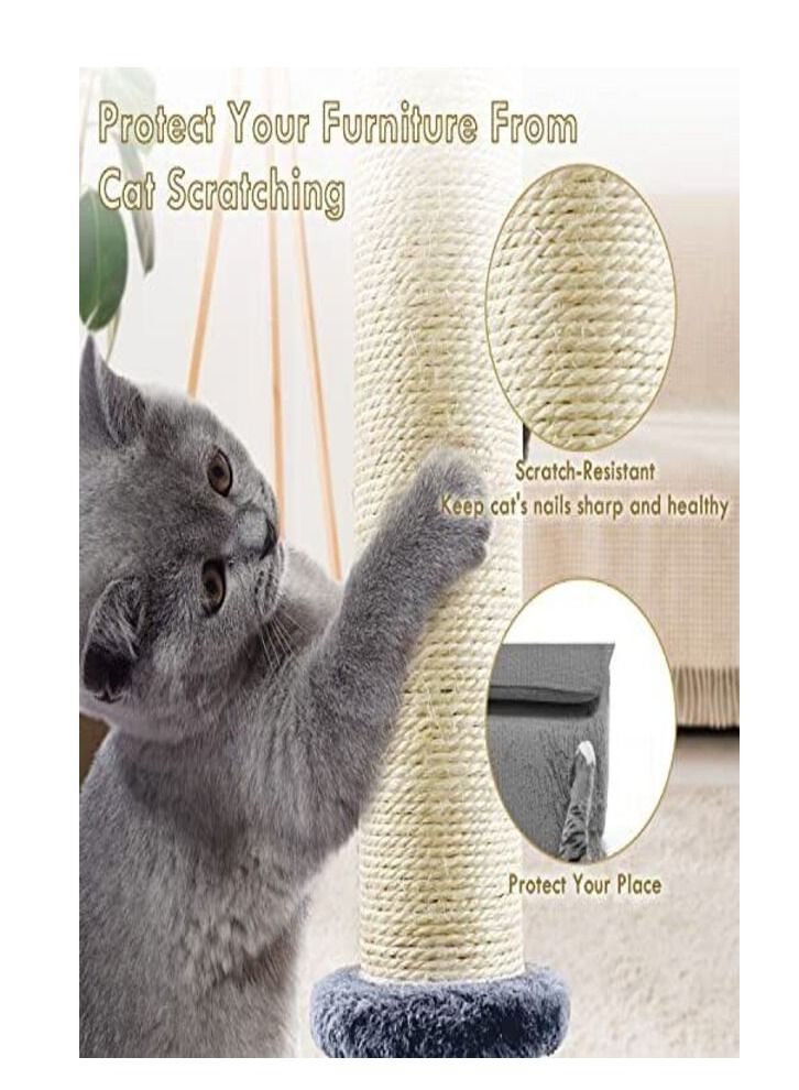 Cat Scratching Post with Self Groomer Cat Brush Dark Grey - Image 5