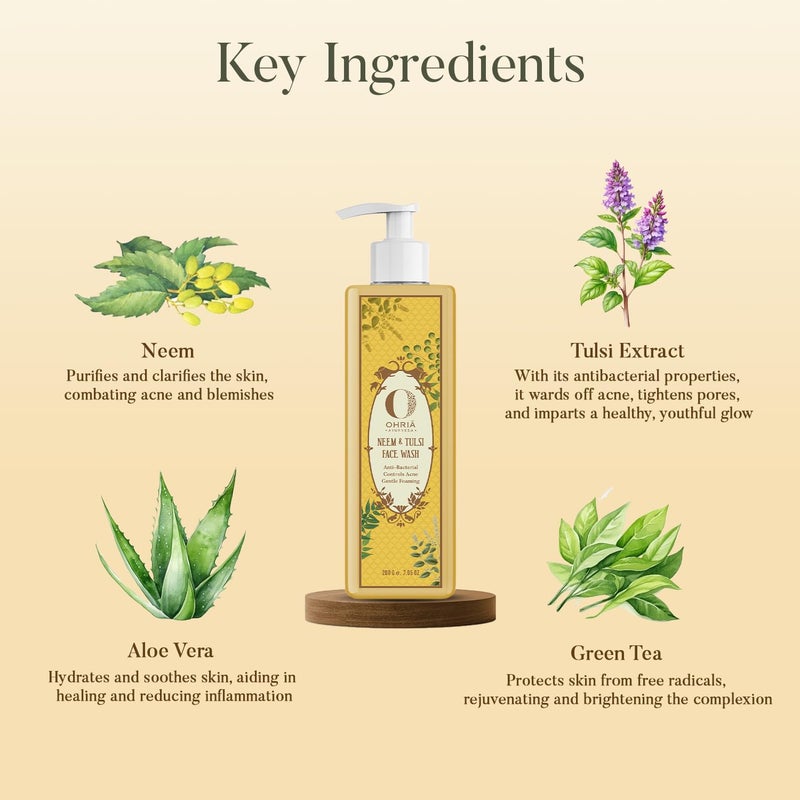 Ohria Ayurveda Neem Tulsi Face Wash - Image 2