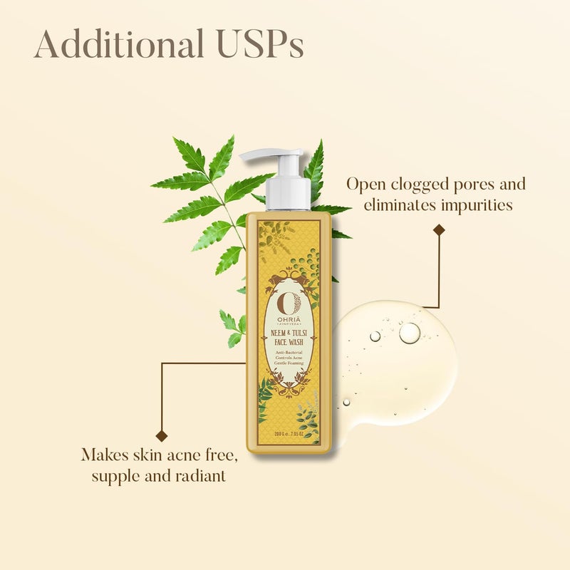 Ohria Ayurveda Neem Tulsi Face Wash - Image 3