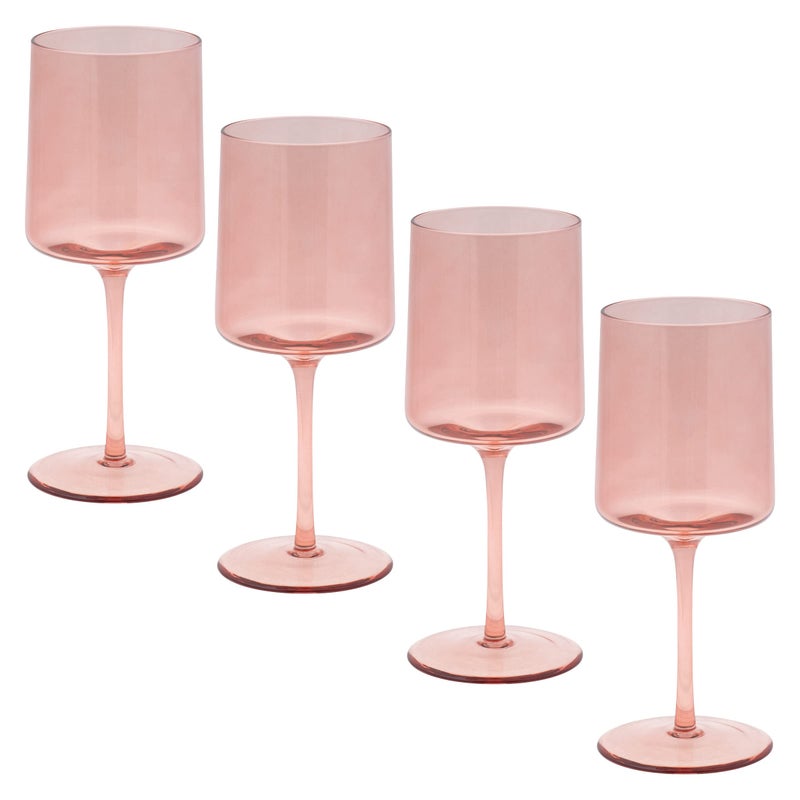 Karma, Mid Century Wine Glass Blush Set Of Four - Image 1