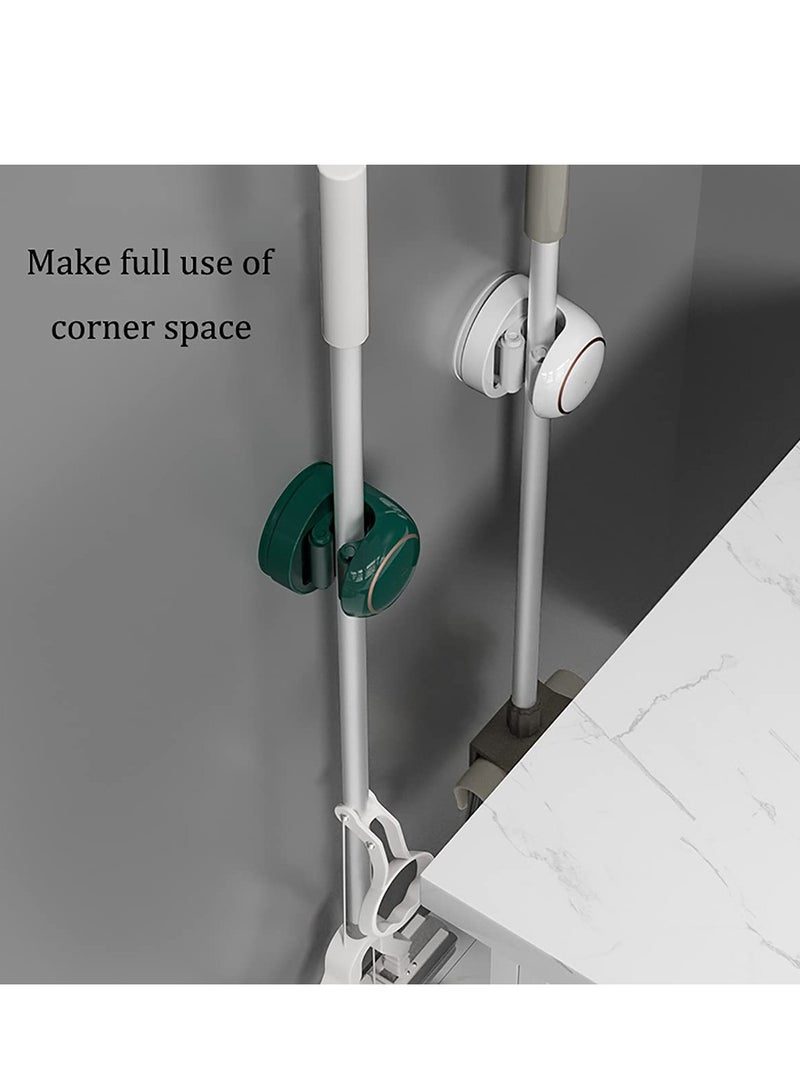 SYOSI Broom Mop Holder, No-Drilling Wall Mount Broom Gripper Organizer, Mop Broom Hanger, Lightsaber Holder Storage (White, 1 pcs) - Image 4