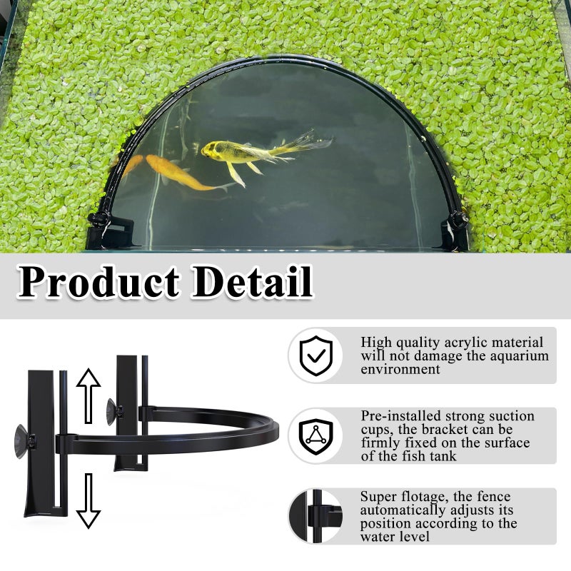 Pryitier Aquarium Floating Plant Barrier, Floating Plant Corral Self Adjusts to Water Level Fish Tank Fence Keeps the Floaters Away from the Filter - Image 2