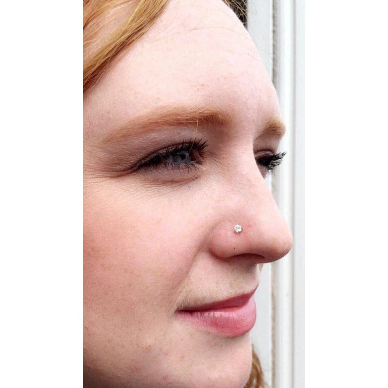 Nose Studs 18g and 20g - L-Shaped Surgical Stainless Steel Diamond Studs for Women and Men - Corkscrew Nose Rings - Image 4