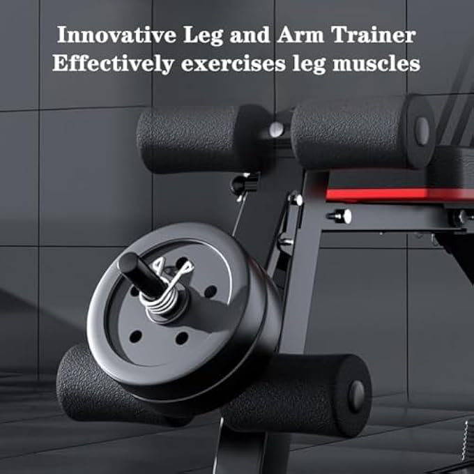 rayihni Adjustable Weight Bench, Utility Workout Bench Foldable Incline Decline Benches For Core, Hip & Lower Back Workout Multi-Functional Hyperextension Bench Full Body Workout (Black) - Image 2