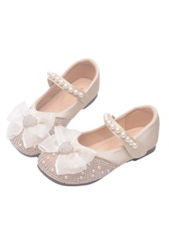 Generic Girls' leather shoes new style children's soft sole crystal princess shoes bow stage performance shoes  - Image 1