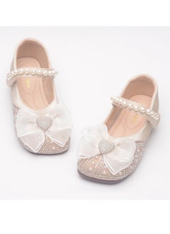 Generic Girls' leather shoes new style children's soft sole crystal princess shoes bow stage performance shoes  - Image 3