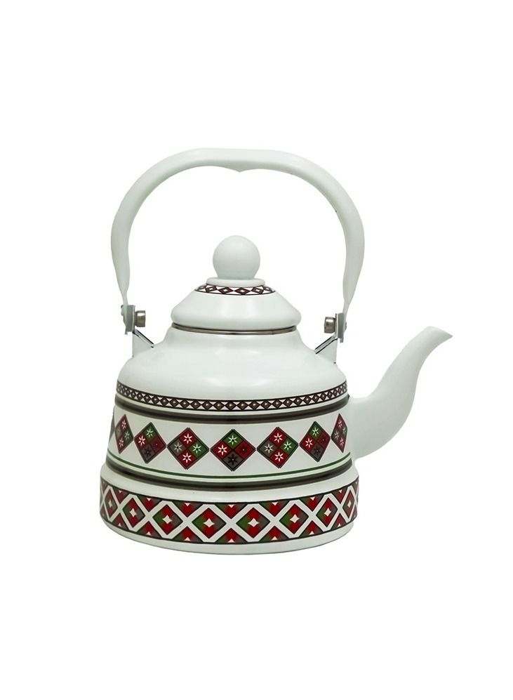 GERNIK Chinco kettle, white with heritage decoration, capacity 1.1 liter