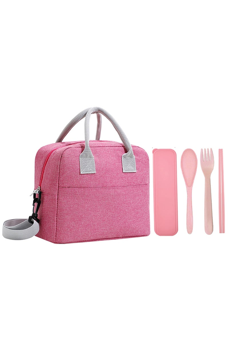 Star Babies Insulated Mini Lunch Bag with Foldable Fork- Spoon Set Pink - Image 3