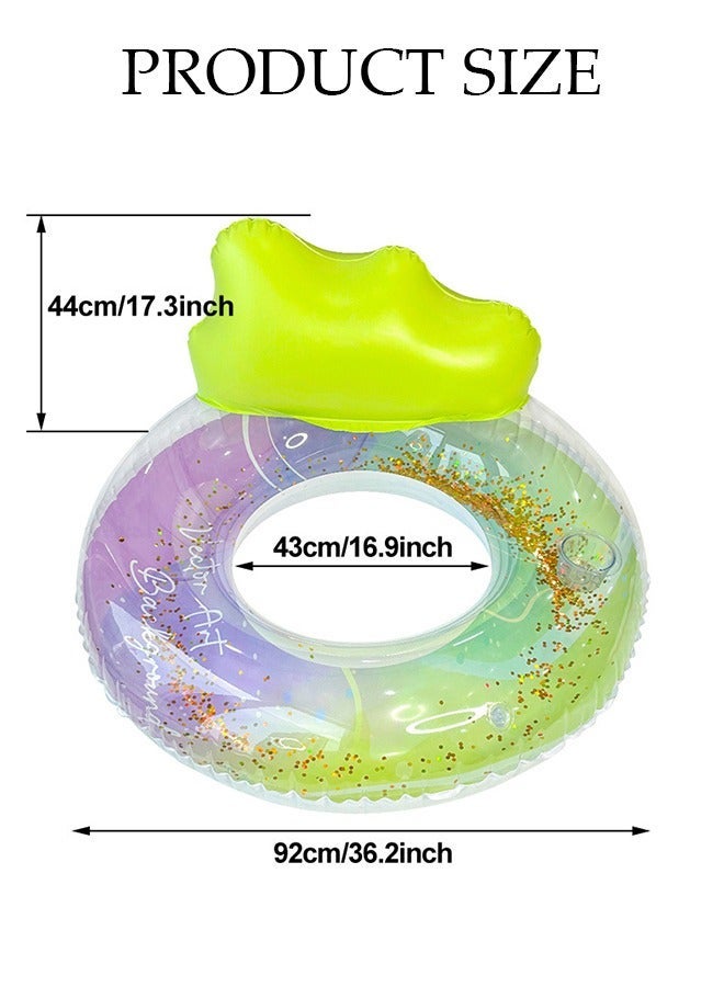 DUNISO Inflatable Pool Float Swimming Ring with Backrest, Large Summer Pool Beach Tube Pool Float Toy Summer Lounge Raft Decorations Party Supplies for Adults - Image 2