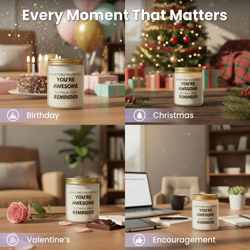 ARLYPET Candles Gifts for Women Inspirational Unique Valentines Mothers Day Christmas Birthday Gifts for Her Sister Best Friend Wife Girlfriend Stocking Stuffers for Women, Lavender Scented Candle - Image 4