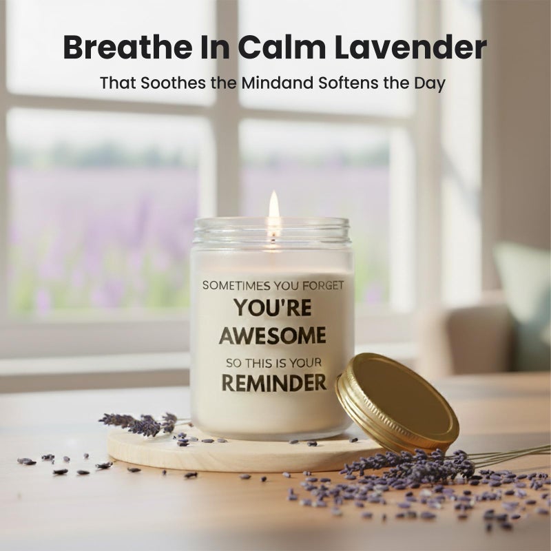 ARLYPET Candles Gifts for Women Inspirational Unique Valentines Mothers Day Christmas Birthday Gifts for Her Sister Best Friend Wife Girlfriend Stocking Stuffers for Women, Lavender Scented Candle - Image 5