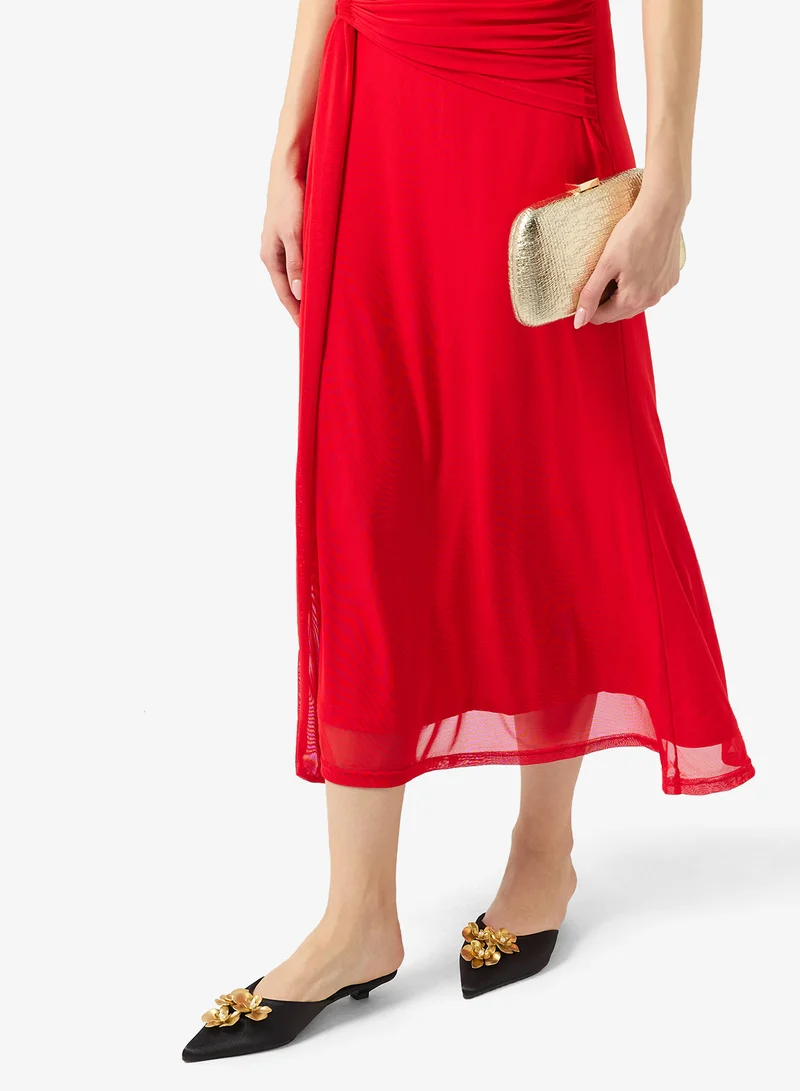 Ella Limited Edition Black Gold Embellished Open Back Low Heel Pumps for Women | Best Price UAE