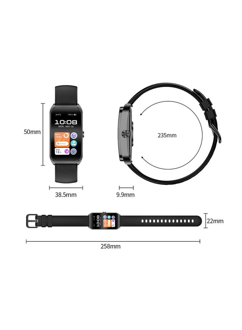 KM 98 Smartwatch with 1.47-inch curved screen and heart rate monitor, BLACK - Image 2