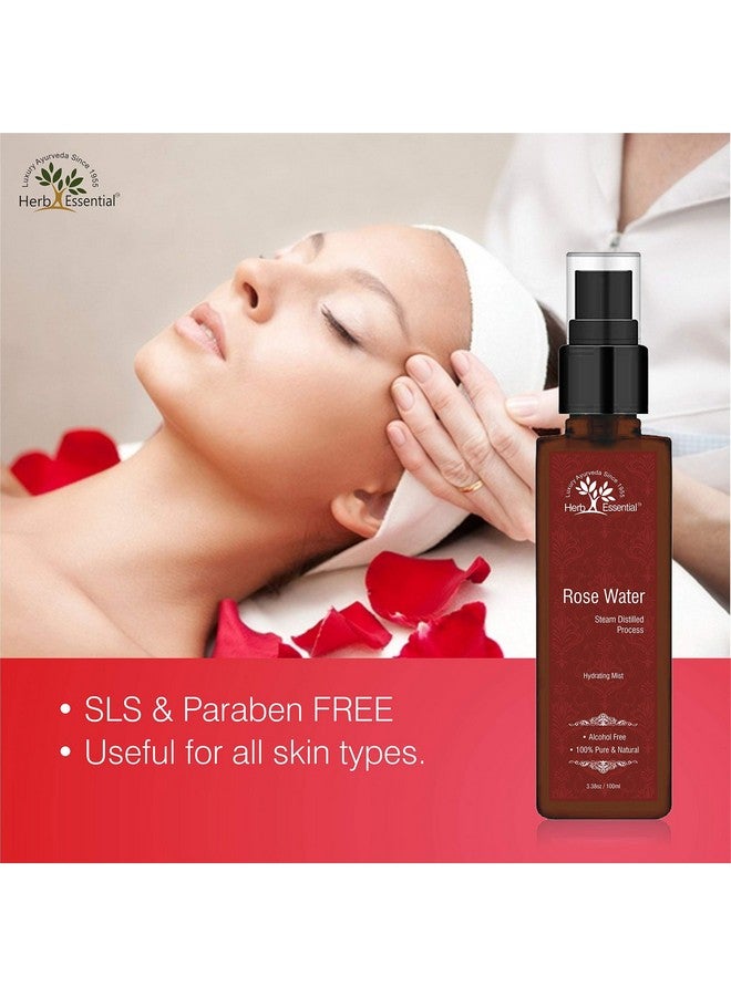 Herb Essential Hydrating Mist Steam Distilled Natural And Pure Rose Water - Facial Toner,100 ml - Image 4