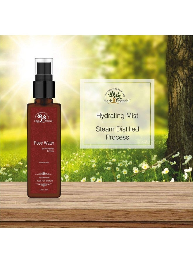 Herb Essential Hydrating Mist Steam Distilled Natural And Pure Rose Water - Facial Toner,100 ml - Image 3