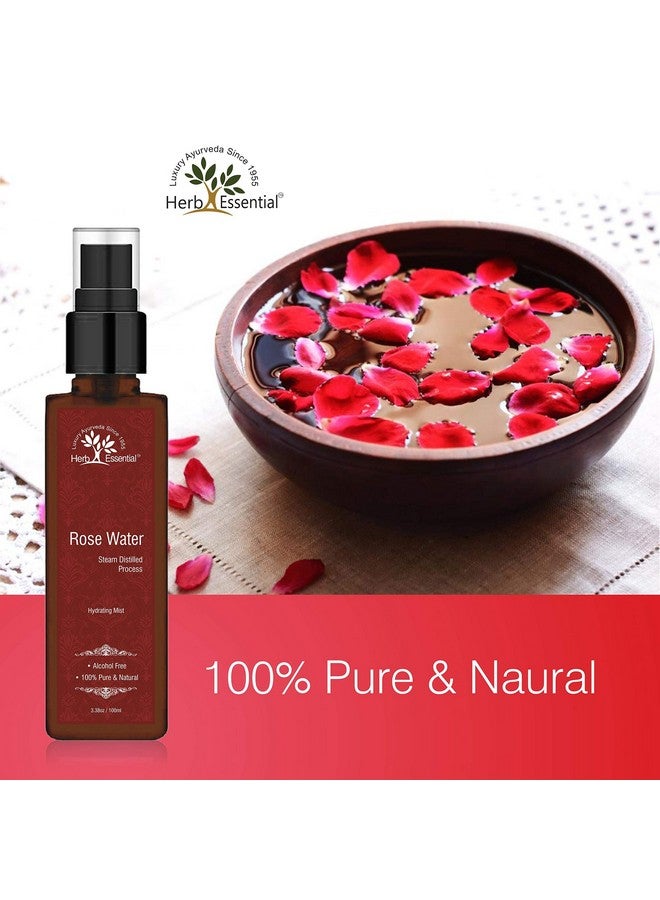 Herb Essential Hydrating Mist Steam Distilled Natural And Pure Rose Water - Facial Toner,100 ml - Image 5