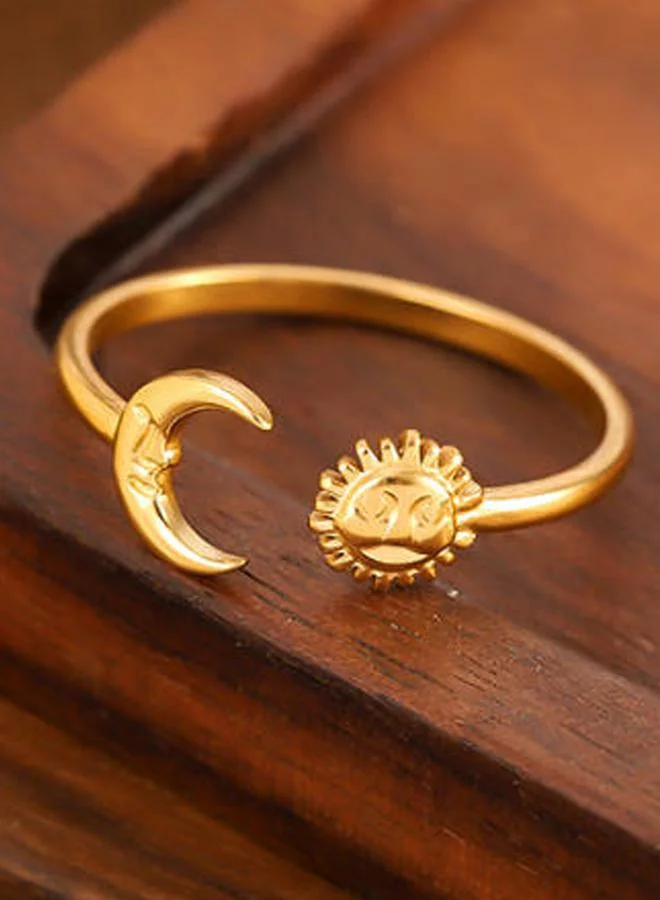Take Two  Golden Sun and Moon Ring for Women | Best Price UAE