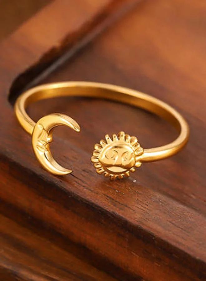 Take Two  Golden Sun and Moon Ring for Women | Best Price UAE