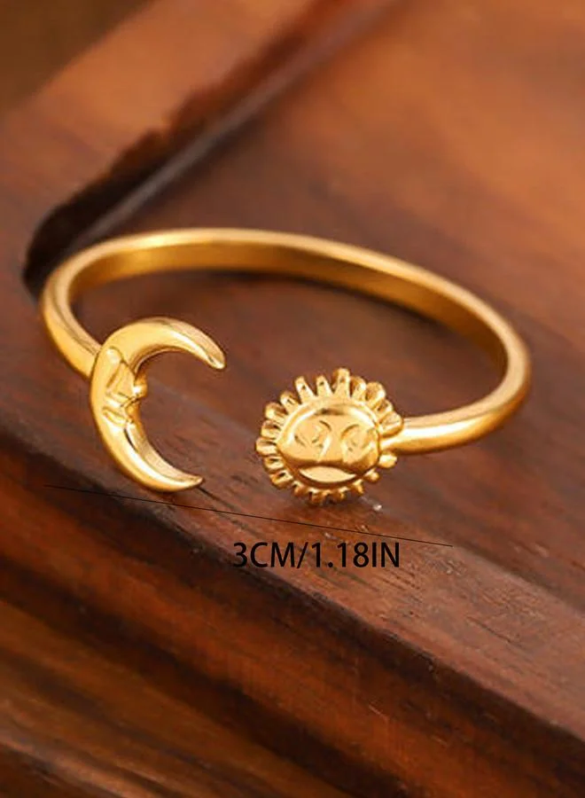 Take Two  Golden Sun and Moon Ring for Women | Best Price UAE